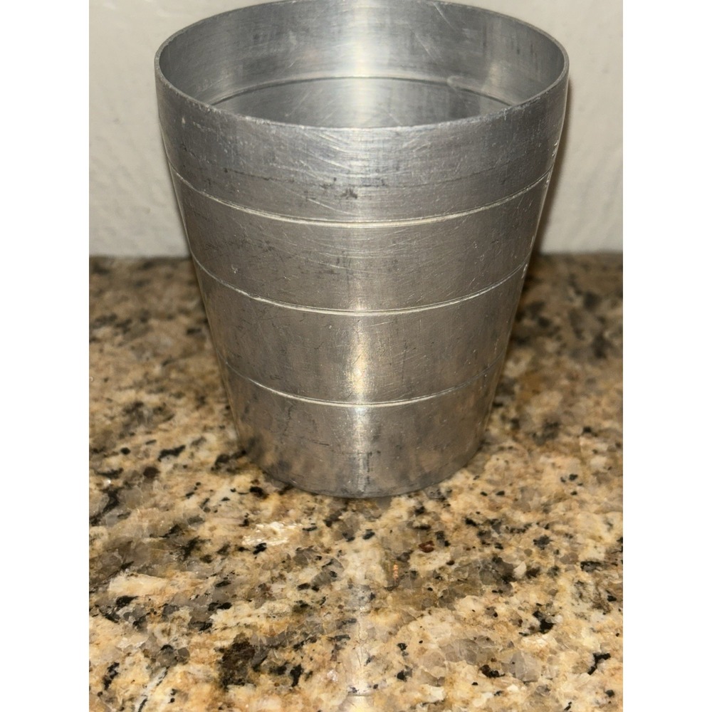 Vintage Mirror Aluminum Measuring 1 Cup Shaker with NO Lid  2623-M USA